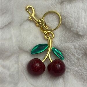New Gold and Red Cherry Keychain/Bag charm